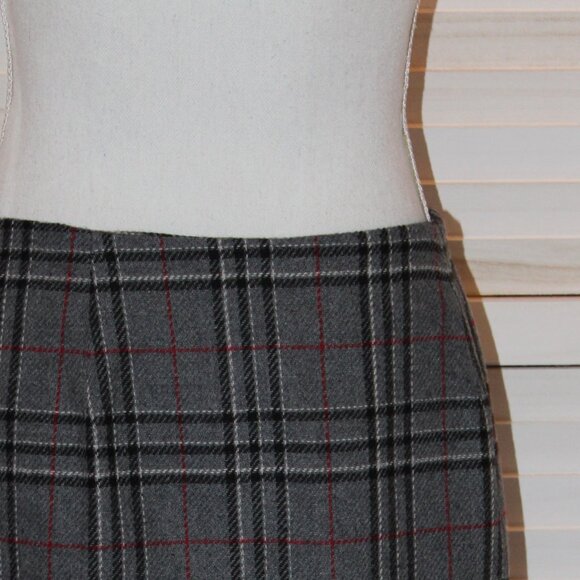 Vintage Sag Harbor Blanket Wrap Wool Blend Gray Plaid Pencil with Frayed Edges - Picture 6 of 7